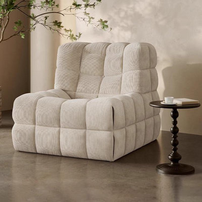 Modern-style solid wood fabric single sofa