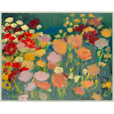 Sorbet Hued Floral Orbs Painting