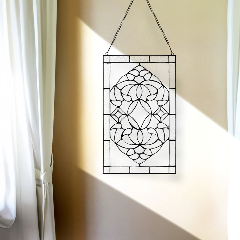 20" H Clear Floral Beveled Glass Window Panel - Charlton Home