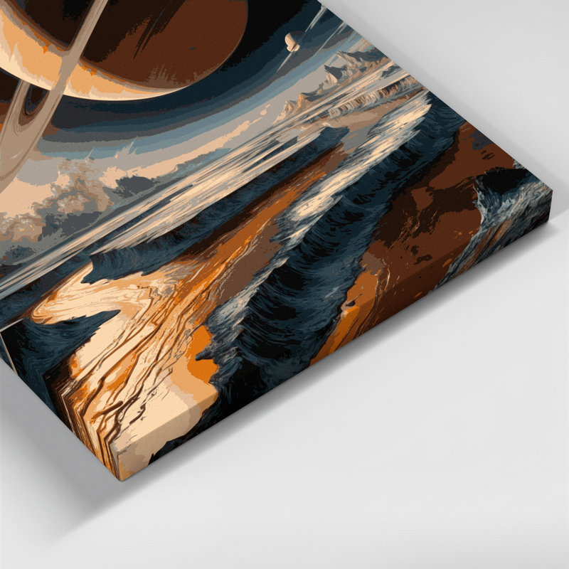 Art mural sur toile Space Saturns Moon Titan Gray, H 8 po x l 10 po