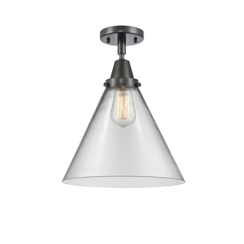 Plafonnier en verre, Ampoule non incluse, Oui, Noir mat