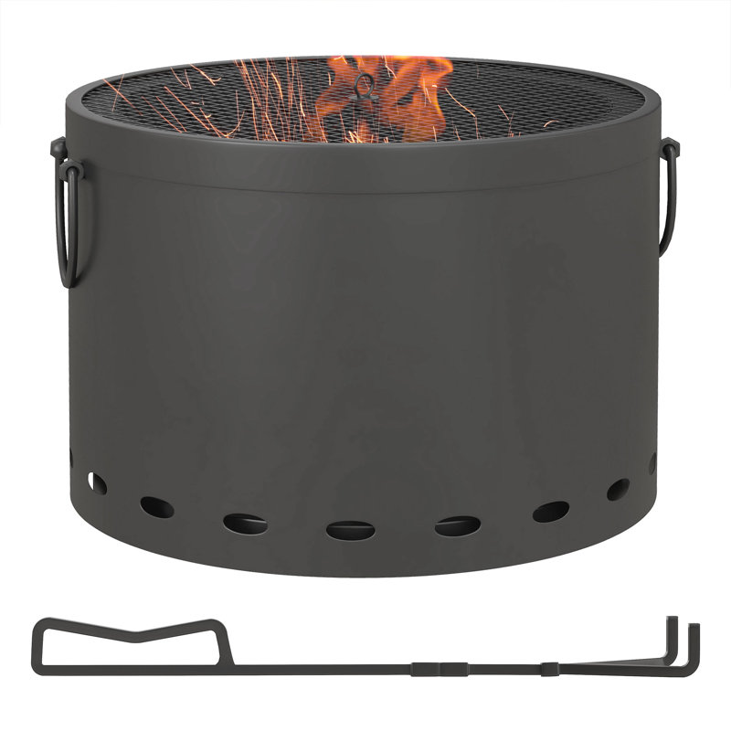 Byeong Barrel Metal Charcoal Smokeless Fire Pit