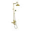 Système de douche thermostatique exposé au mur 36 po avec douche à main et poignées levier / croix-99212112