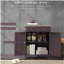 Buffet avec comptoir en bois massif HOMcom, armoire de rangement de cuisine moderne, armoire à café avec 2 tiroirs, portes et tablette réglable, café