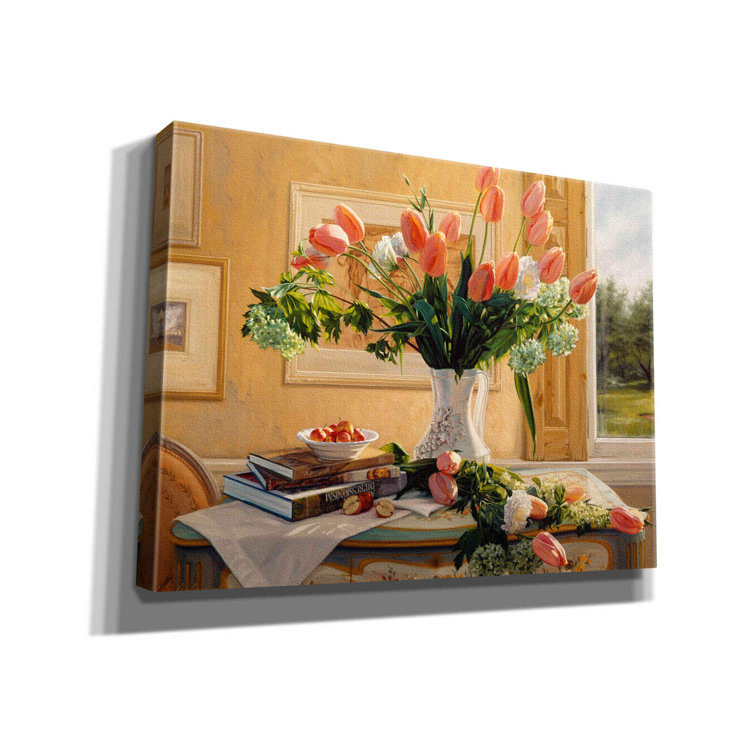 Red Barrel Studio® French Tulips And Crab Apples On Canvas by Robin ...