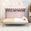 Lit simple TG en bois avec lit gigogne, bande lumineuse, tente et tablette-130596108