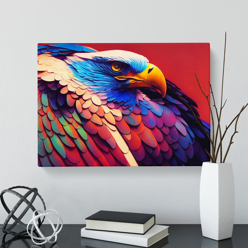 Colourful Eagle Bird Vol.3 - Wrapped Canvas, 35cm H x 50cm W x 3cm D