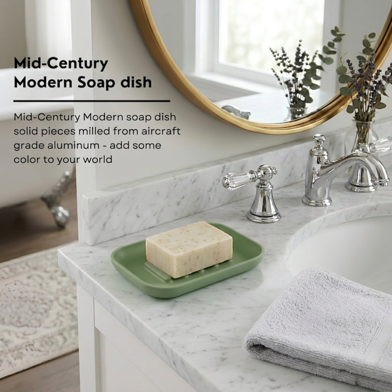 Alabaster Soap Dish, Olive (Green)