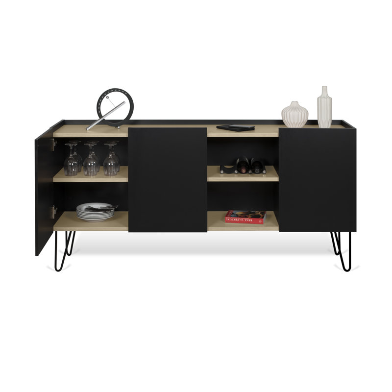 Tynan 180cm Sideboard, Black/Oak