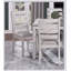 Ensemble de salle à manger 5 pièces à finition grise et blanche avec table rectangulaire en bois et chaises rembourrées en tissu pour des repas familiaux confortables-1261015786