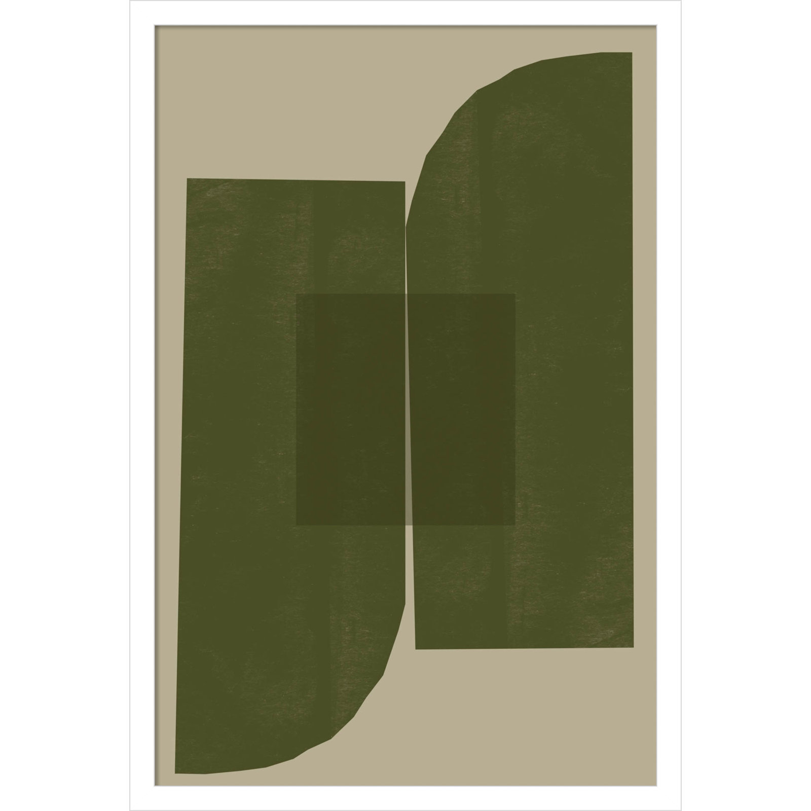 Green Composition 2 by The MIUUS STUDIO Wood Framed Wall Art Print, White, 25" H x 17" W