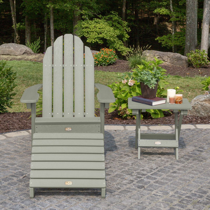 Essential Adirondack Chair With Essential Folding Ottoman And Folding Side Table
