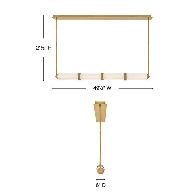 CY Chandelier, Lacquered Brass