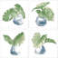 «Plant Big Leaf Dark Green» par Chris Paschke, art sur toile (ensemble de 4)