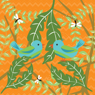 Blue Birds - Wrapped Canvas Painting