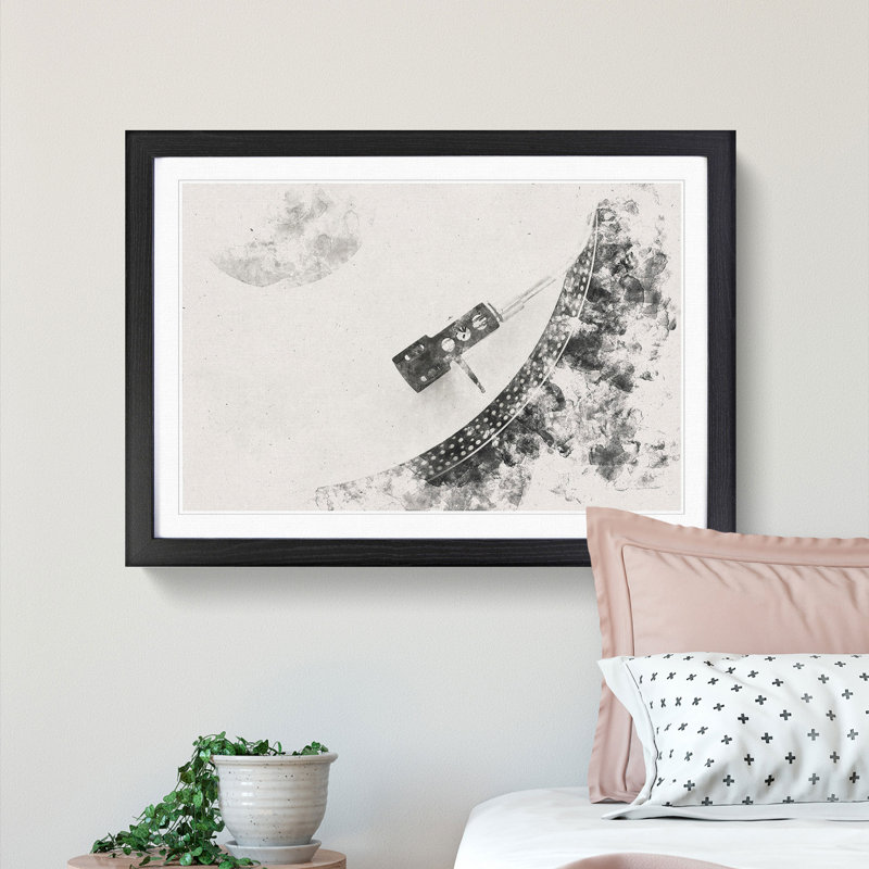 Needle of the Turntable - Framed Print, 24cm H x 33cm W x 2cm D, Black Framed