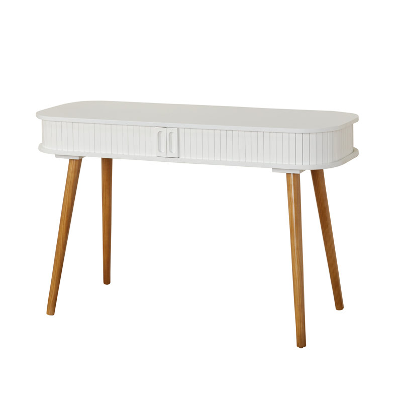 Vandeusen Oval Writing Desk, White/Walnut