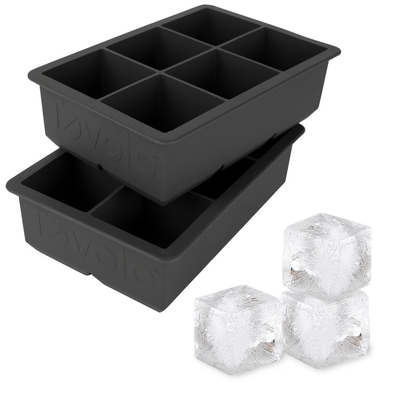 King Cube Ice Tray Set of Two, Charcoal