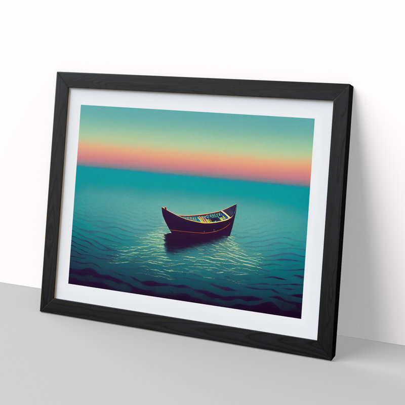 The Expressive Boat - Single Picture Frame Print, 46cm H x 64cm W, Black