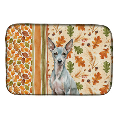 American Hairless Terrier Heirloom Fall Dish Drying Mat