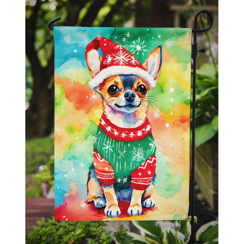 Polyester double face Noël, H 15,5 po x l 11,25 po