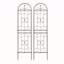 Ensemble de 2 treillis de jardin en métal antirouille de 19,7 po pour plantes grimpantes support de fleurs extérieur noir-268022376