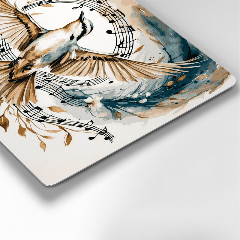 Oiseaux, art mural gris, H 288 po x l 432 po x P 0,05 po