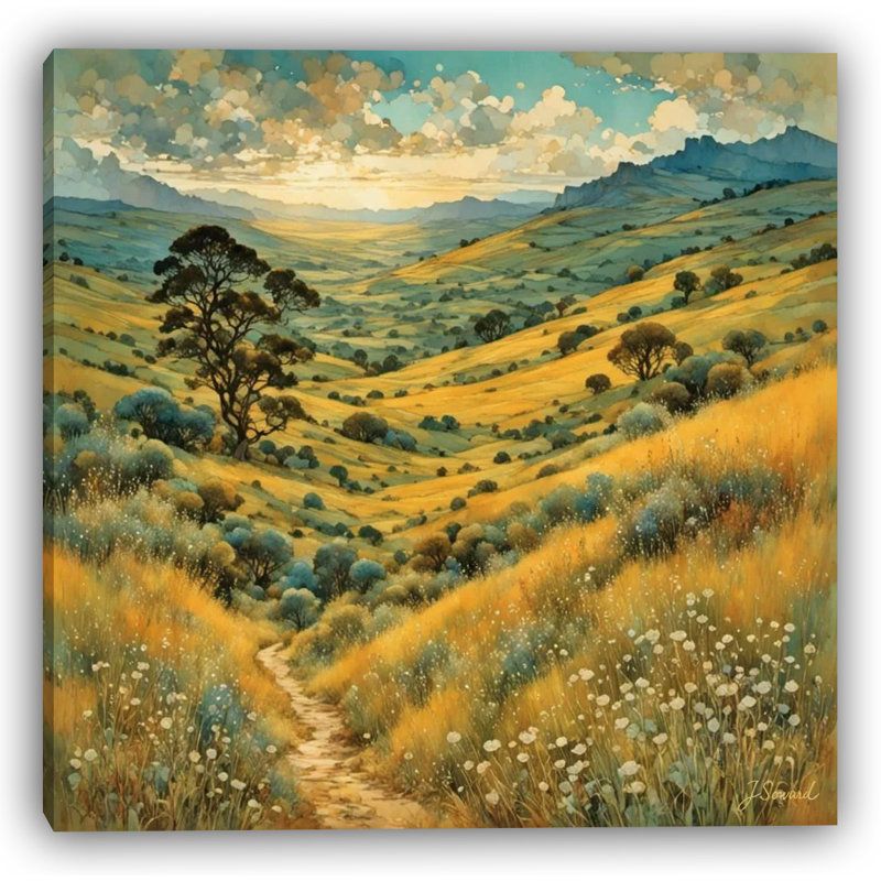 Golden Valley Trail - Art mural sur toile tendue, H 12 po x l 12 po