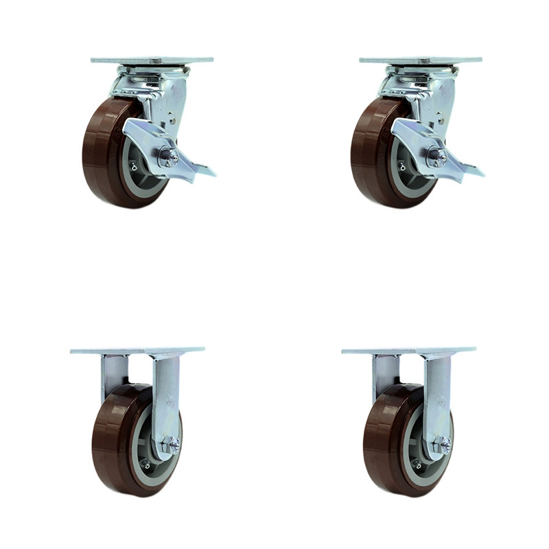 4 Piece Polyurethane Caster Set with Ball Bearings