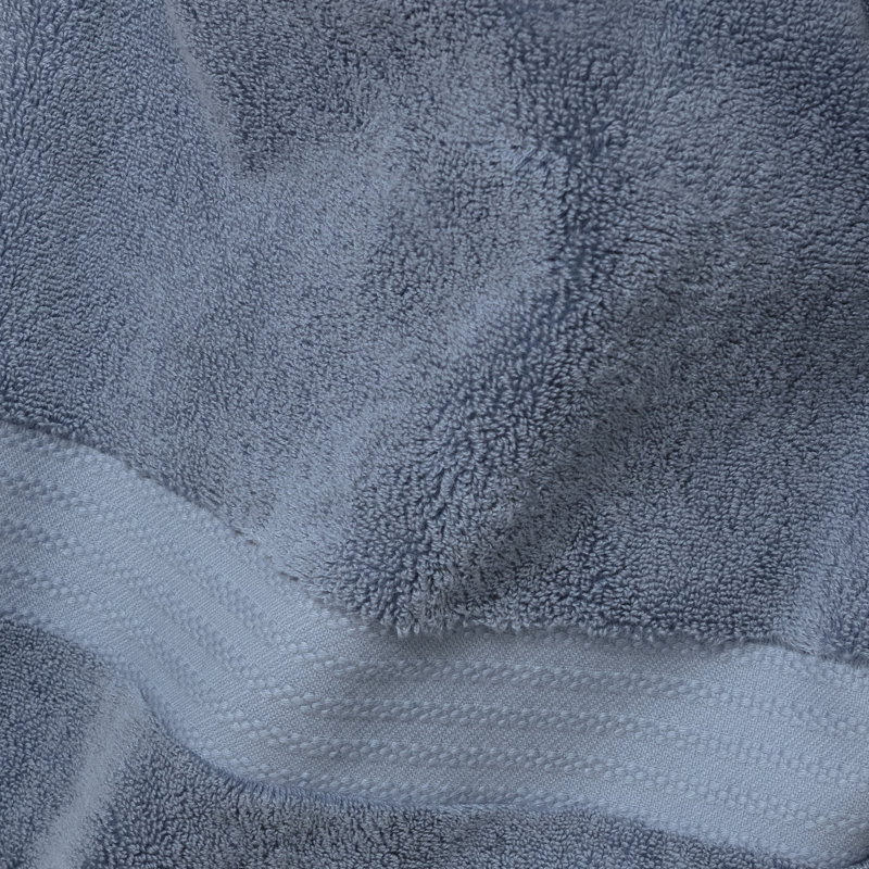 6 Piece 100% Organic Cotton Towel Set, Dark Blue