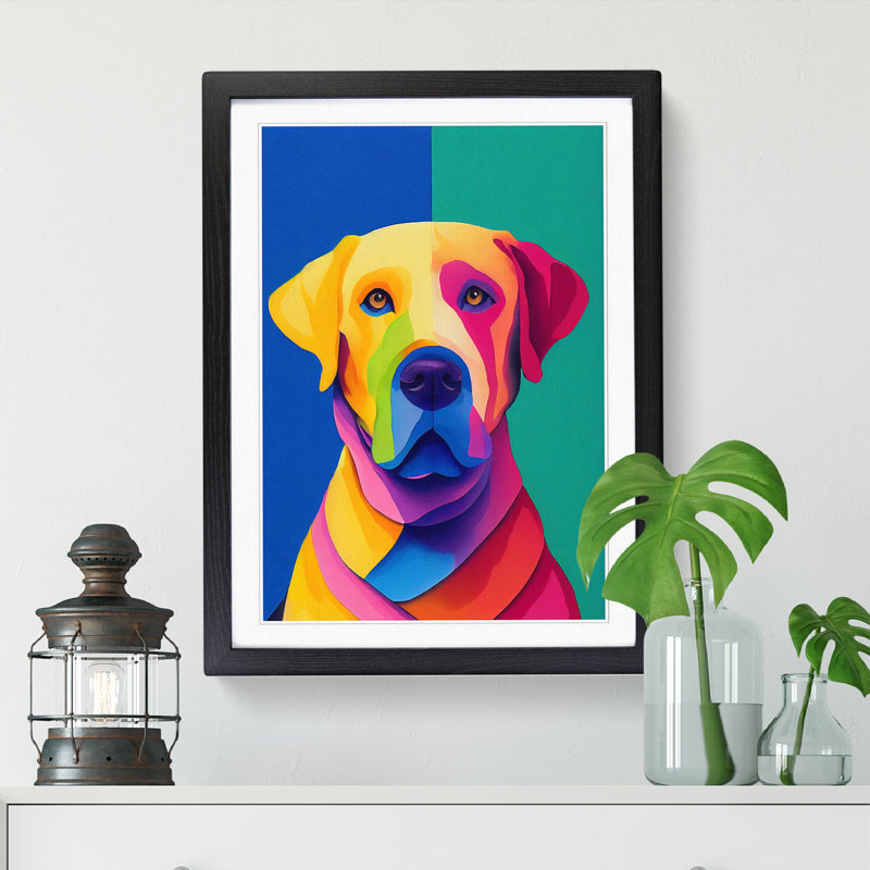 Labrador Retriever Abstract Vol.3 - Picture Frame Print, 34cm H x 25cm W x 2cm D, Black