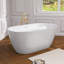 Baignoire autoportante blanche autoportante en acrylique de 55 pouces avec trop-plein
