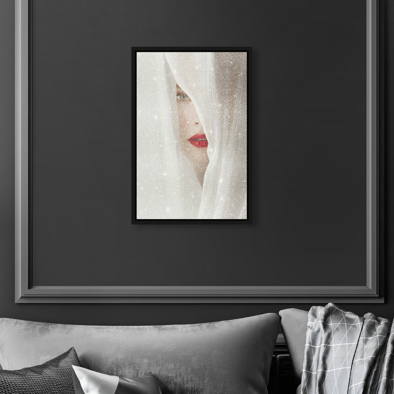 Secret Under Silk Print by Oliver Gal, 16"H x 11"W, Black Floater Frame