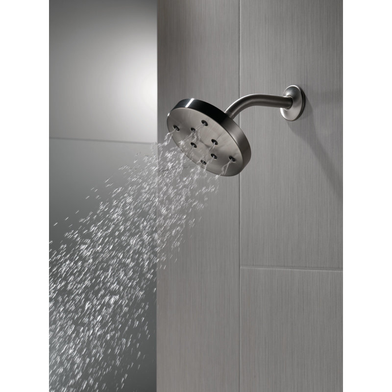 Rain Dual Shower Head with H2Okinetic Technology, Lumicoat Black Stainless