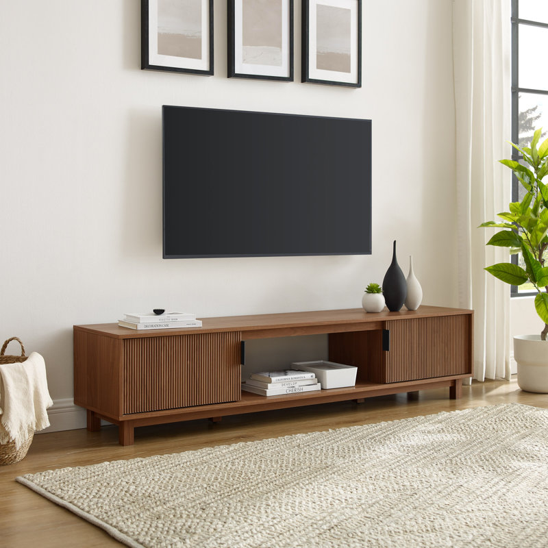 Farmann Reeded 2-Door TV Stand, Mocha, 70" W