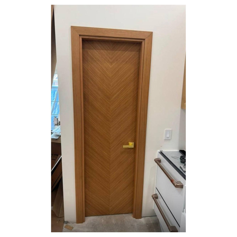Panneau de porte à galandage 42 x 96 pouces Ego 5005, placage chêne naturel, portes coulissantes de style grange pour placard escamotable