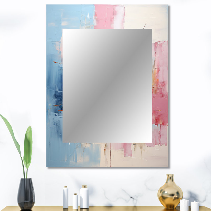 Abstract Patchwork IV - Abstract Collages Unique Wall Mirror, Modern Mirror, Printed Metal Art, 40" x 30"