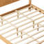 Structure de très grand lit avec tête de lit haute et banc de rangement, lit-bateau en bois massif avec coffre de rangement de 79 po, aucun sommier nécessaire, naturel