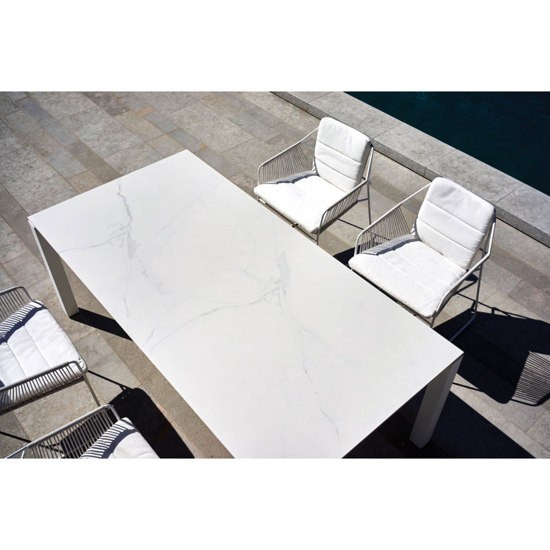 Table de salle à manger Machar, Blanc, L 39,38 po x L 94,5 po x H 29,5 po, Blanc