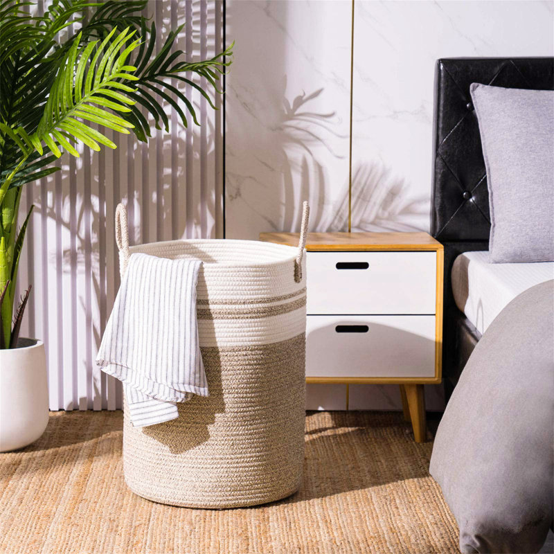 Fabric Laundry Basket with Handles, Brown
