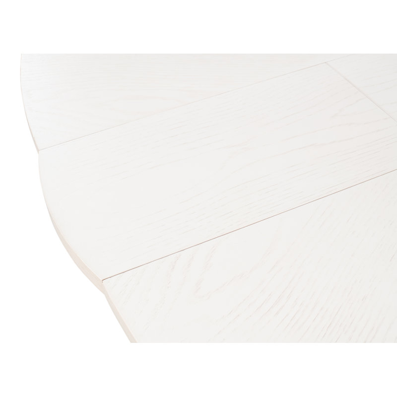 Tower Round Solid Oak Dining Table, Working White/Hammered