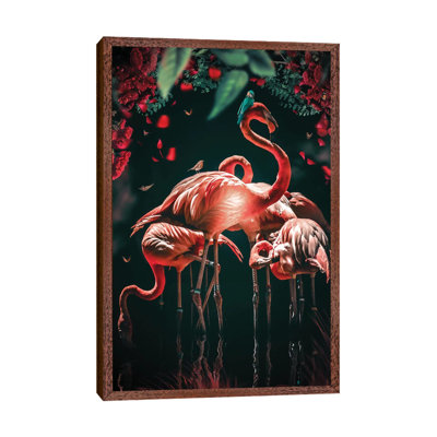 The Glowing Flamingo by Zenja Gammer - Print on Canvas