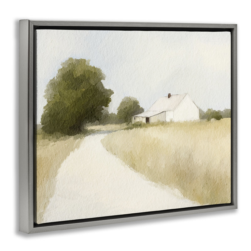 Cadre flottant Farmhouse Path Tranquility, design par Leah Straatsma, Cadre flottant gris lustré, H 25 po x l 31 po