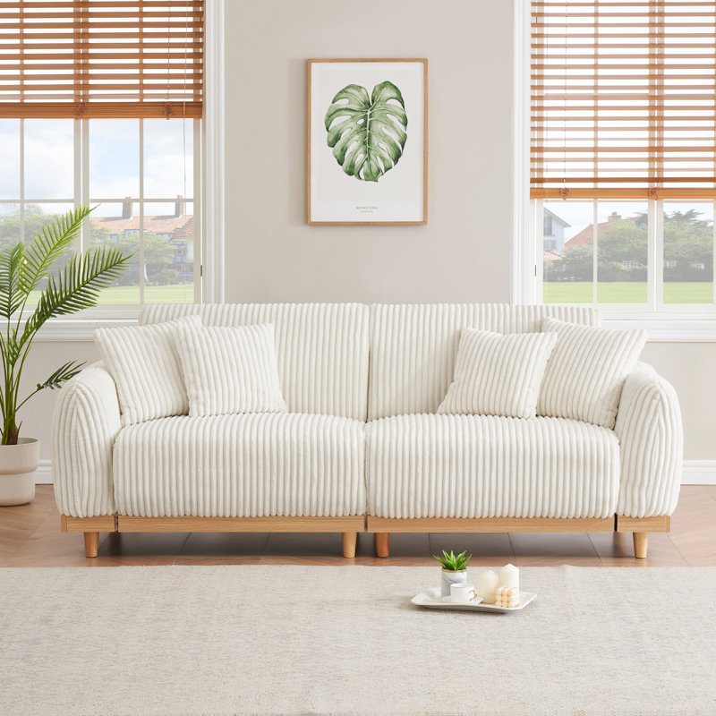 Thrapston 85'' Corduroy Sofa, Beige
