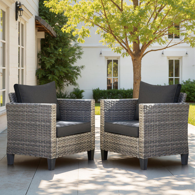 Chaise de patio avec coussins, Noir