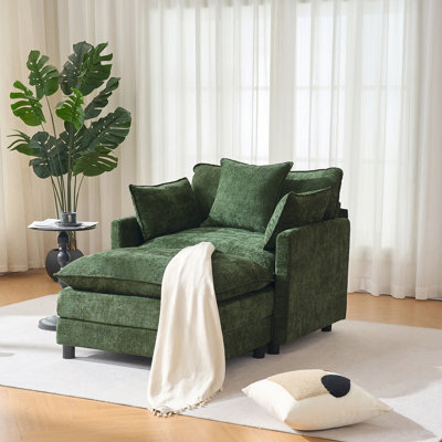Fauteuil d'appoint rembourré en chenille 39,4 po, fauteuil de lecture pour chambre à coucher, fauteuil de lecture moderne 39,4 po