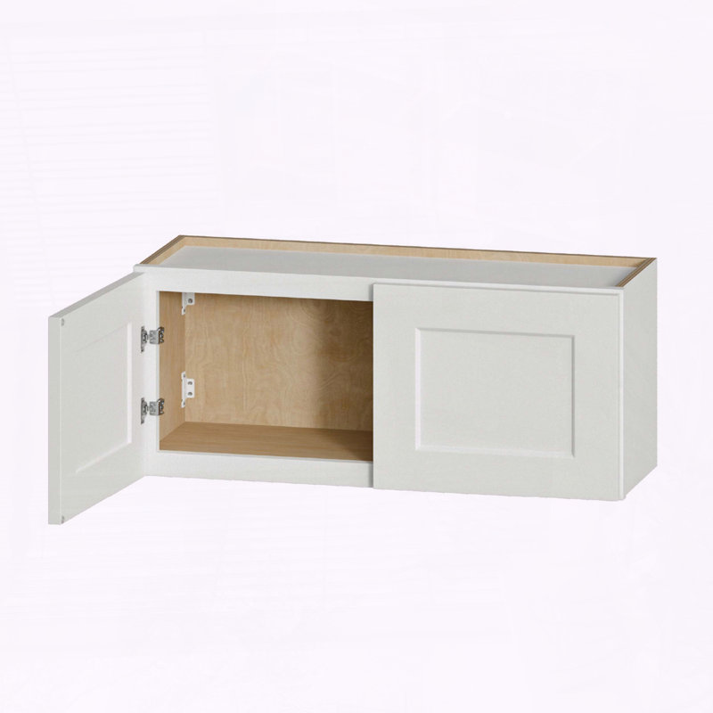 Petite armoire murale en bois massif - l 36 po x P 12 po x H 15 po, peinte en blanc, prête à assembler