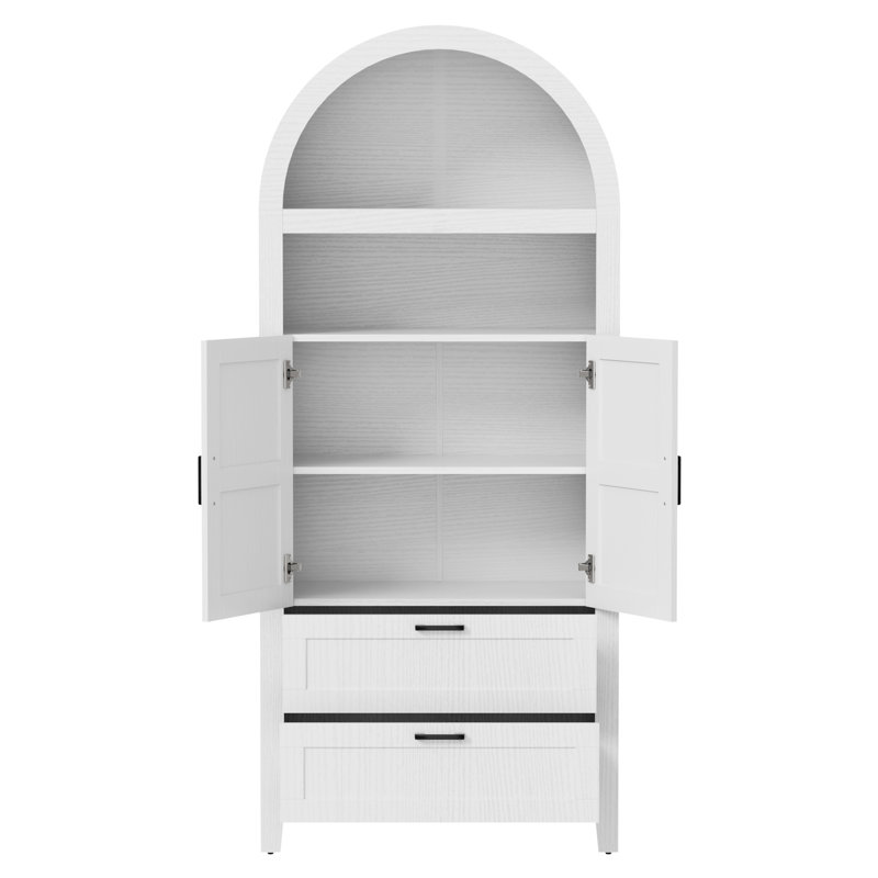 Vitrine arquée 70,9 "de haut, Blanc