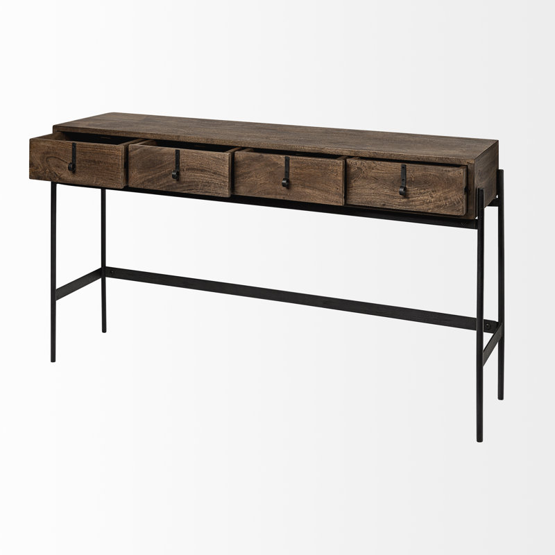 55.5'' Solid Wood Top Console Table