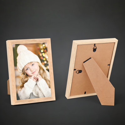 Ensemble de 2 cadres photo 4 x 6 en bois avec verre perspex
